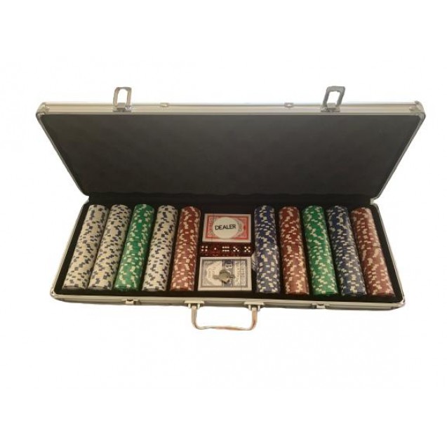 MALETA DE POKER COM 500 FICHAS