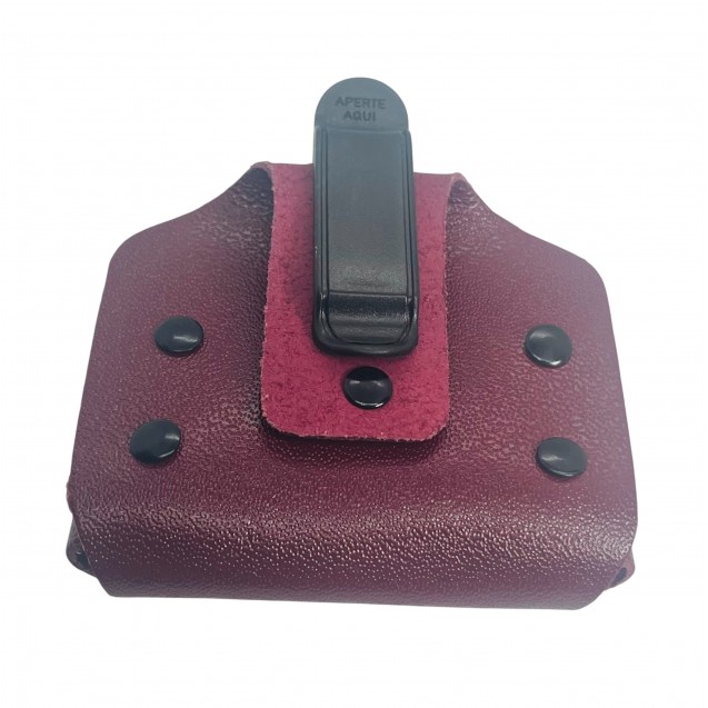 SUPORTE DE GIZ EM COURO JK - VINHO
