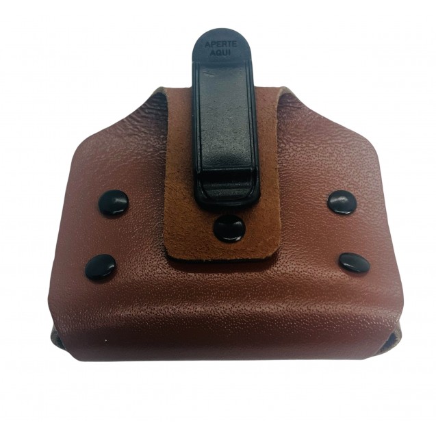 SUPORTE DE GIZ EM COURO JK - MARROM