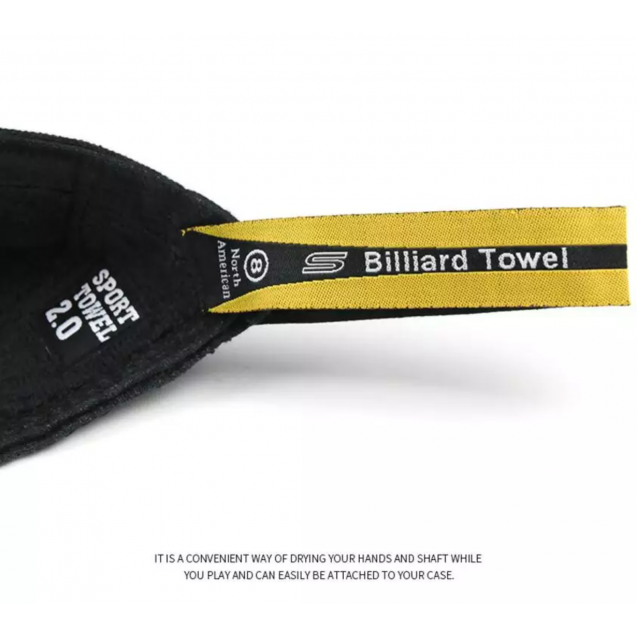 TOALHA BOLA 8 DE LUXO PARA TACO DE SINUCA